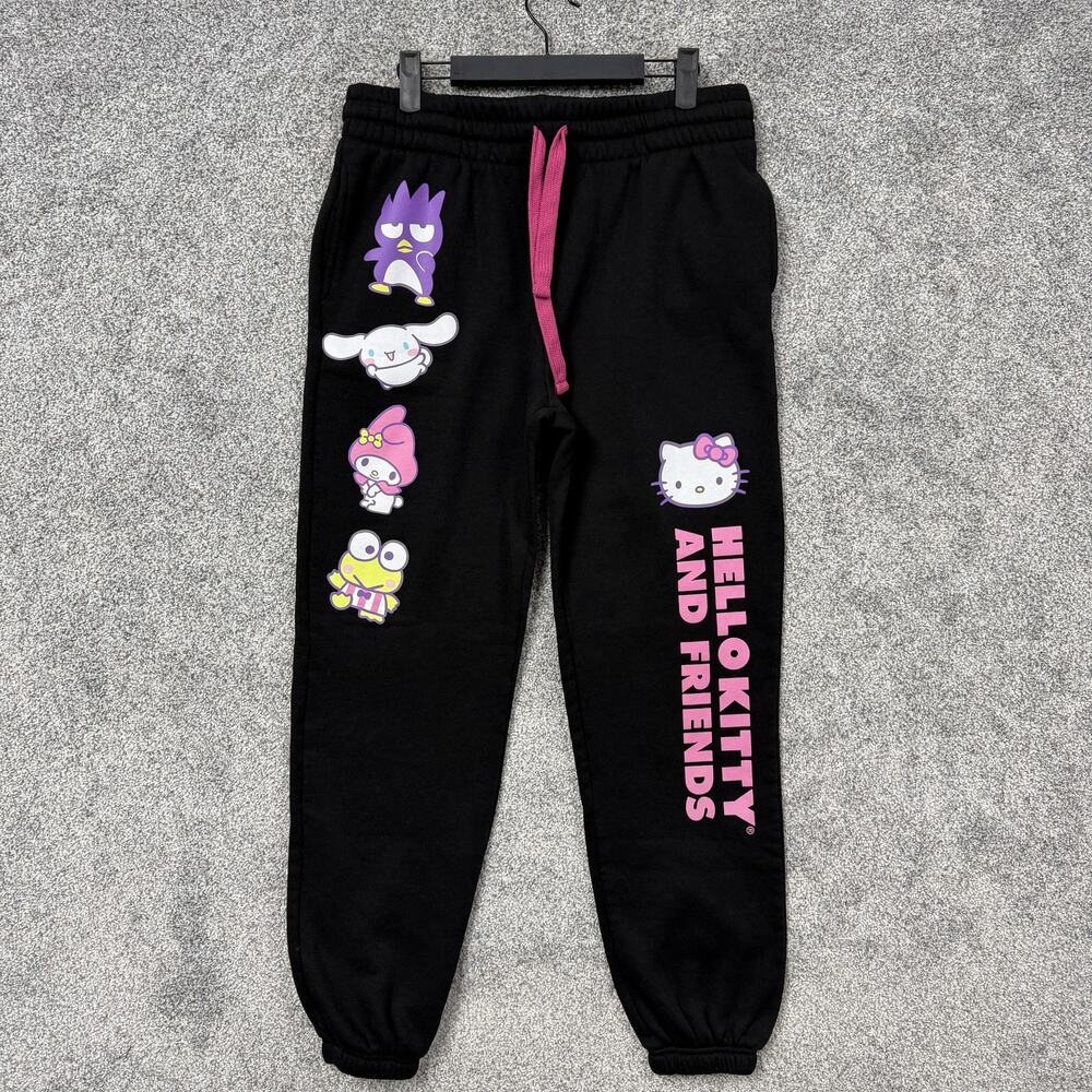 Sanrio Hello Kitty and Friends Jogger Pants Juniors Large Black Kidcore Kawaii